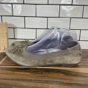 Vionic Matira Womens Size 6.5 Shoes Taupe Suede Bow Slip on Comfort Ballet Flats